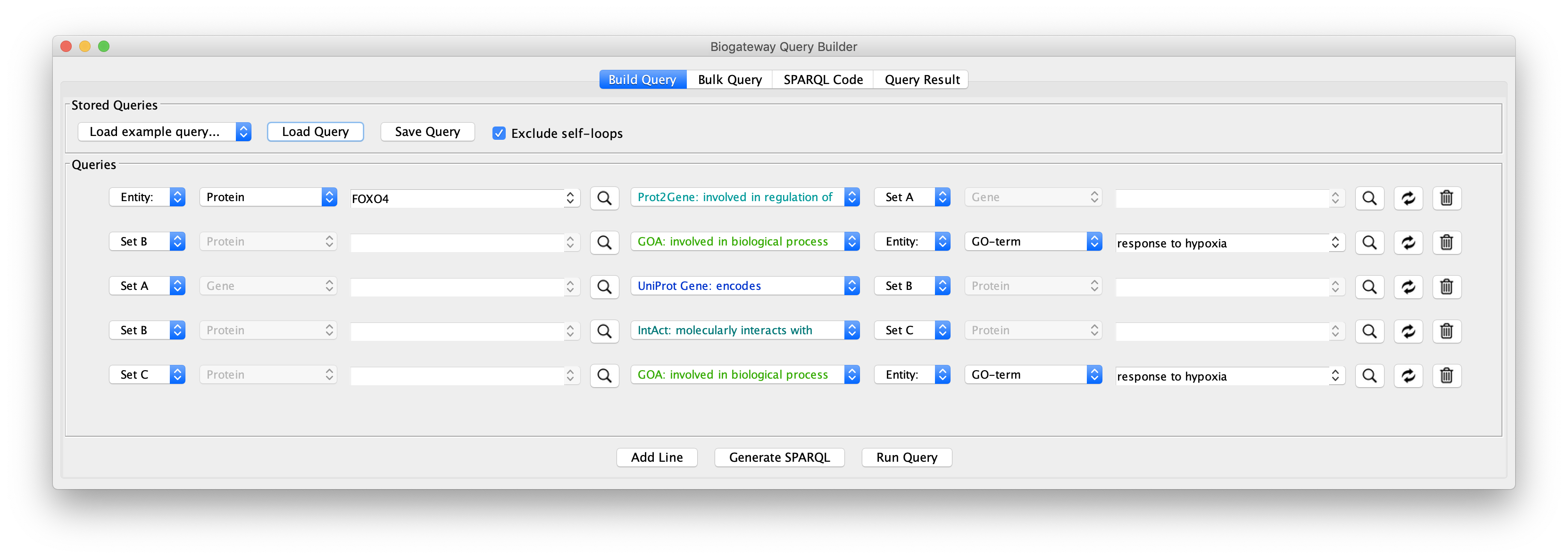 Figure 10: the query builder after loading the Example 1e query
